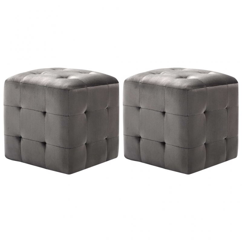 Nachttische 2 Stk. Grau 30×30×30 cm Samtstoff