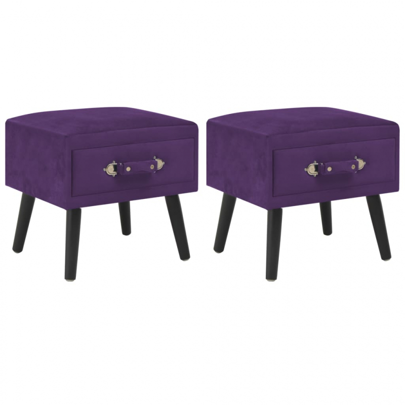 Nachttische 2 Stk. Dunkelviolett 40 x 35 x 40 cm Samt