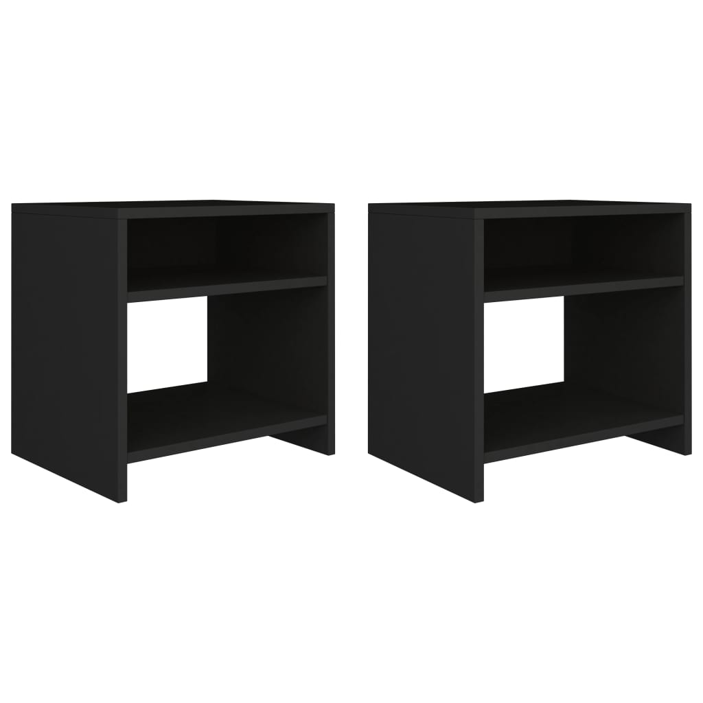 Nachttische 2 Stk. Schwarz 40x30x40 cm Holzwerkstoff