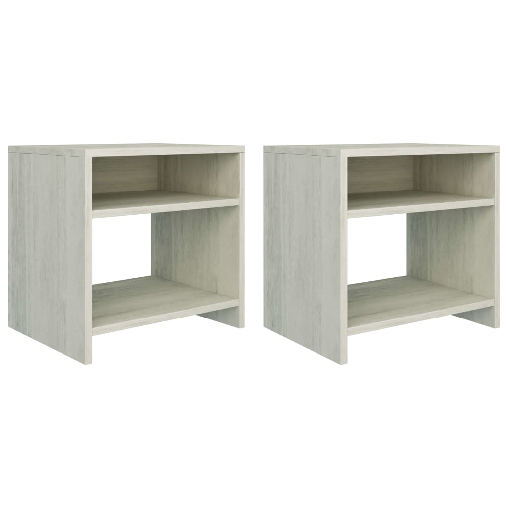 Nachttische 2 Stk. Betongrau 40x30x40 cm Holzwerkstoff