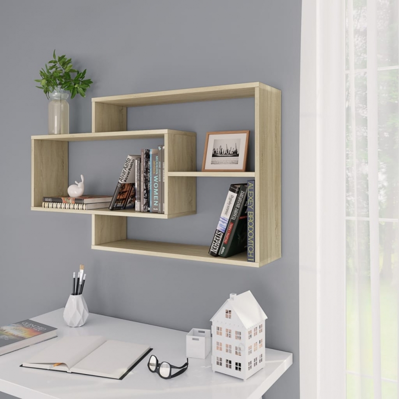 Wandregale Sonoma-Eiche 104x20x58,5 cm Holzwerkstoff