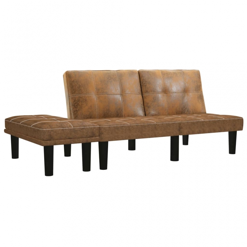 2-Sitzer-Sofa Braun Wildleder-Optik