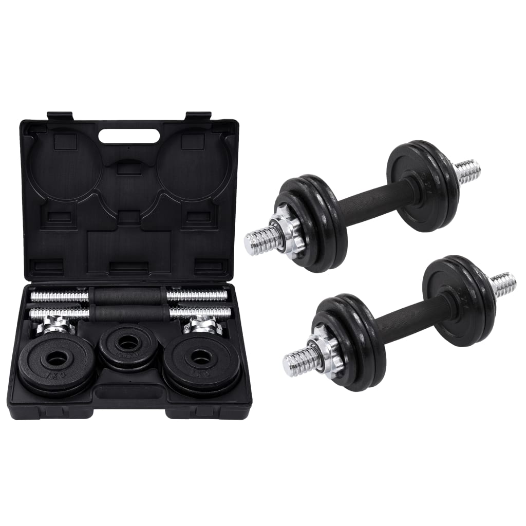 19-tlg. Hantelset 15 kg Gusseisen