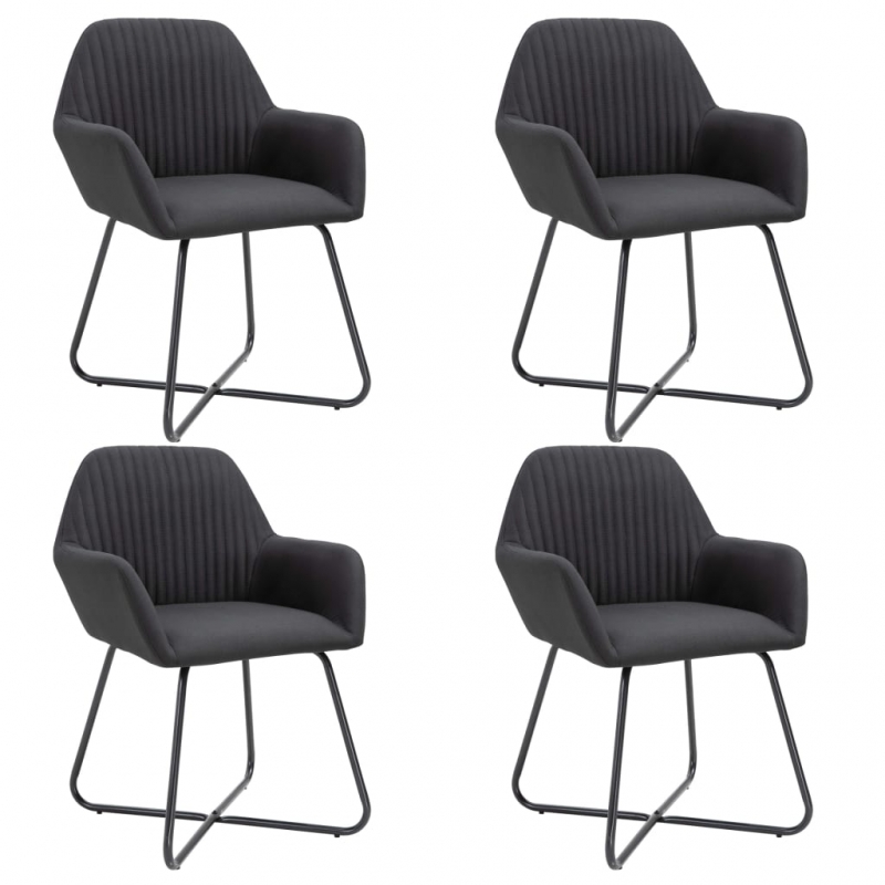 Esszimmerstühle 4 Stk. Schwarz Stoff