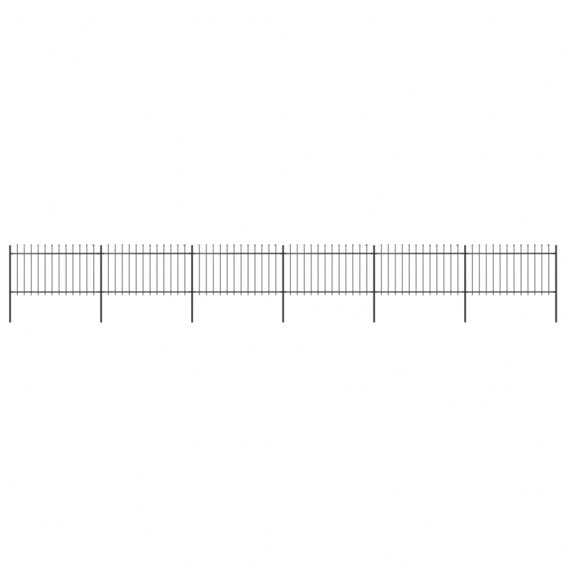 Gartenzaun mit Speerspitzen Stahl 10,2 x 1 m Schwarz