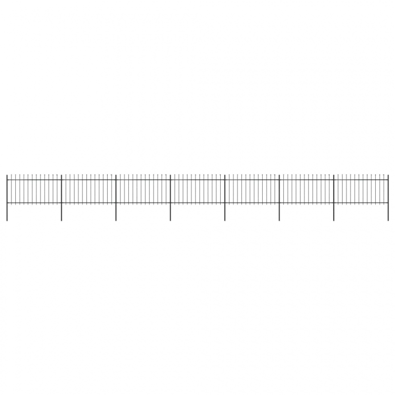 Gartenzaun mit Speerspitzen Stahl 11,9 x 1 m Schwarz