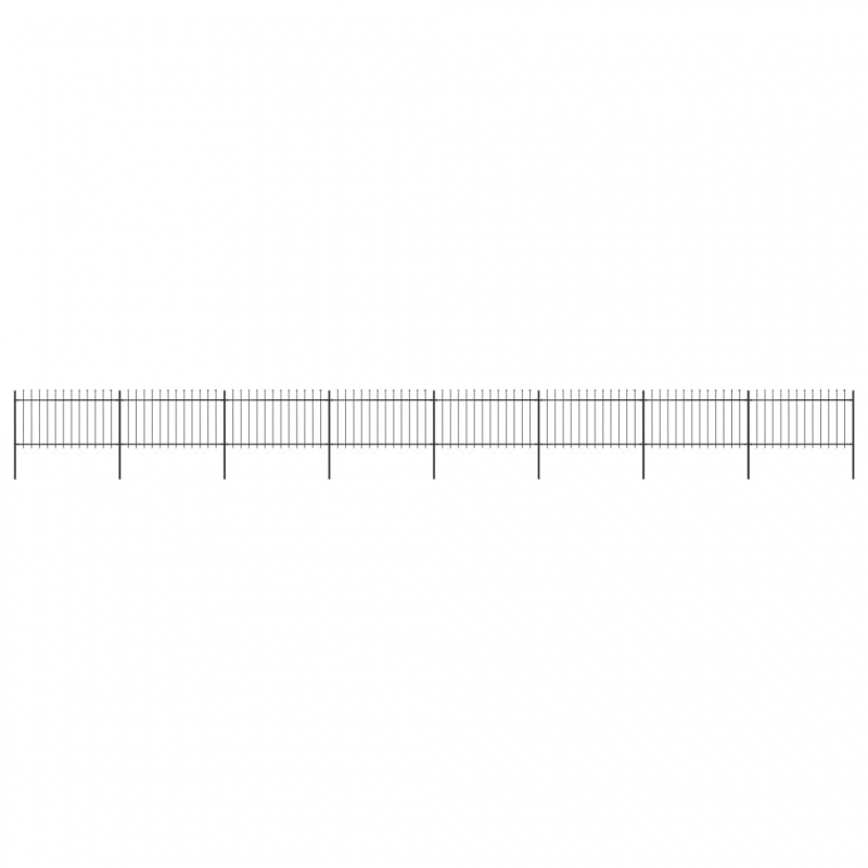 Gartenzaun mit Speerspitzen Stahl 13,6 x 1 m Schwarz