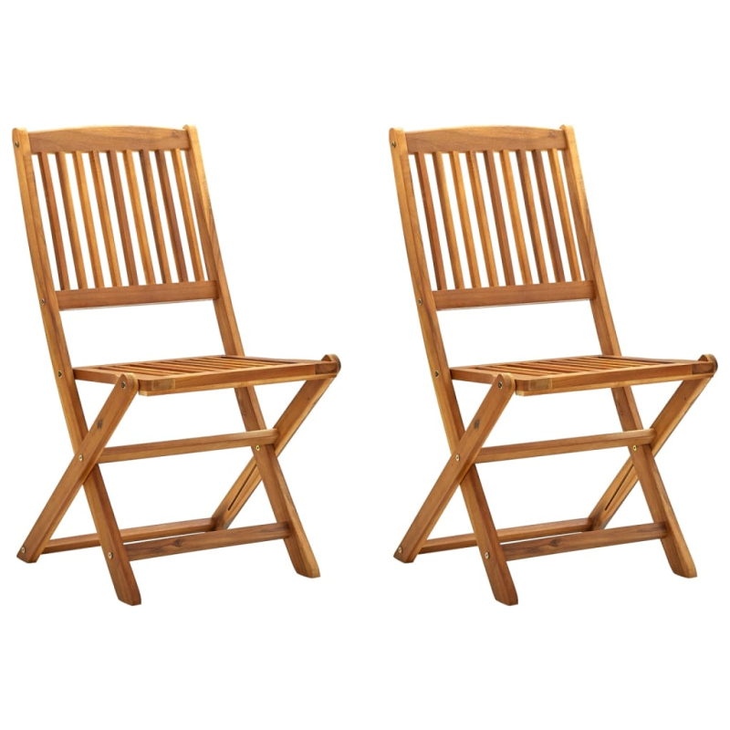 Klappbare Gartenstühle 2 Stk. Massivholz Akazie