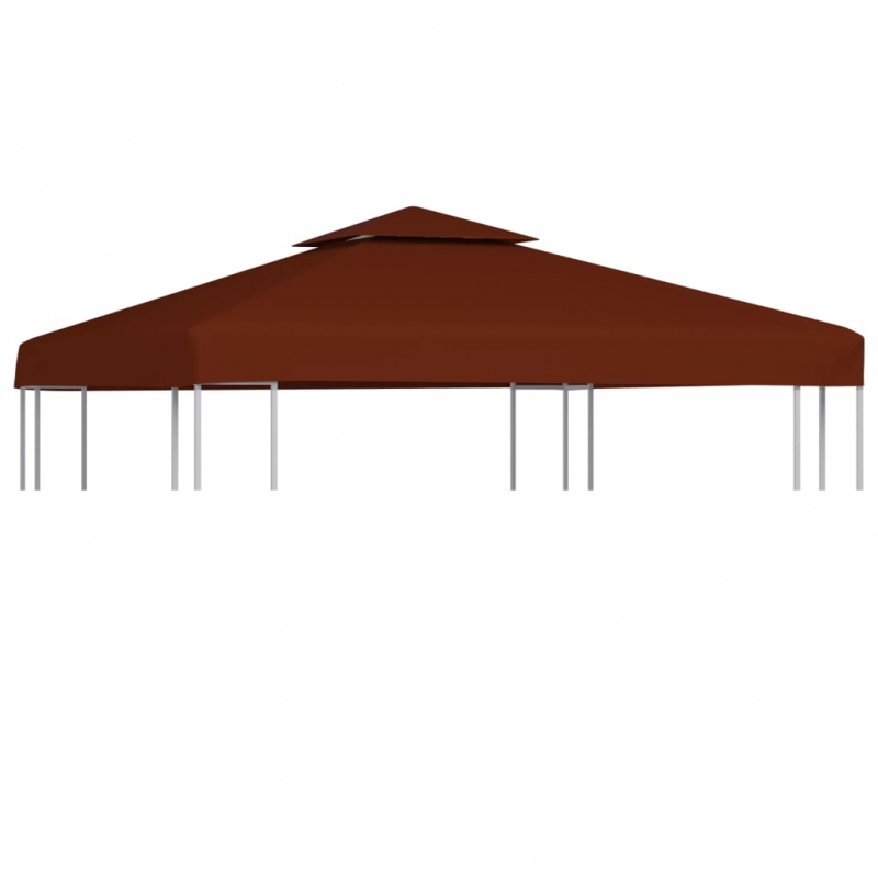 Pavillon-Dachplane mit Kaminabzug 310 g/m² 3x3 m Terrakotta