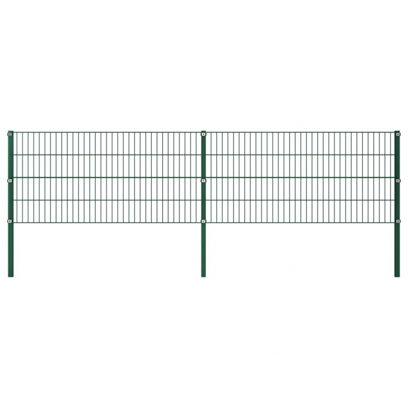 Zaunfeld mit Pfosten Eisen 3,4 x 0,8 m Grün