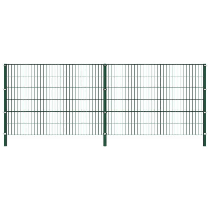 Zaunfeld mit Pfosten Eisen 3,4 x 1,2 m Grün