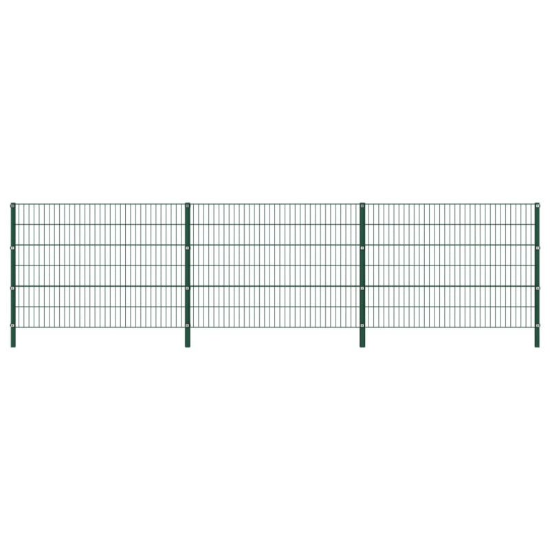 Zaunfeld mit Pfosten Eisen 5,1 x 1,2 m Grün