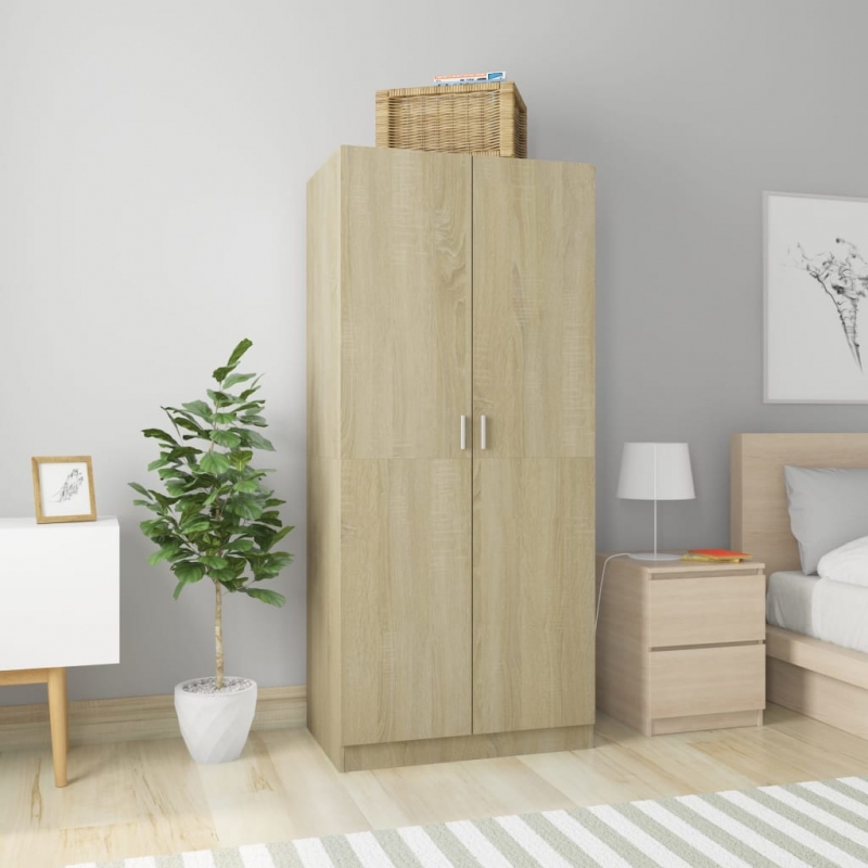 Kleiderschrank Sonoma-Eiche 80x52x180 cm Holzwerkstoff