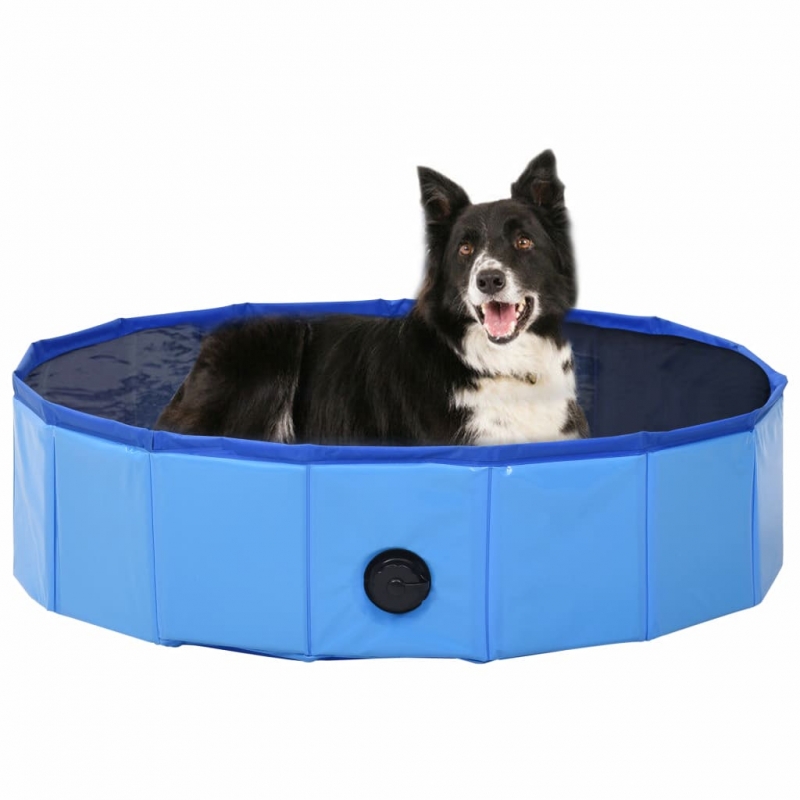 Hundepool Faltbar Blau 80 x 20 cm PVC