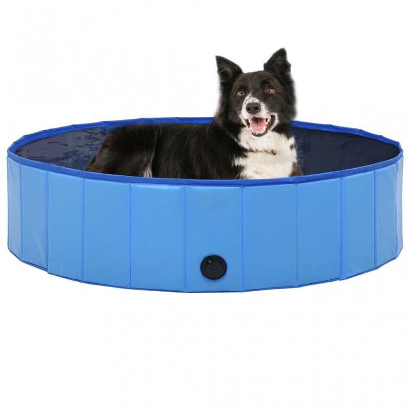 Hundepool Faltbar Blau 120 x 30 cm PVC