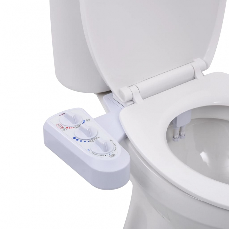 Bidet-Aufsatz für Toilettensitz Heiß-/Kaltwasser Doppeldüsen