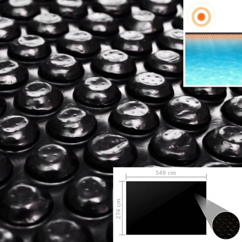 Poolabdeckung Schwarz 549x274 cm PE