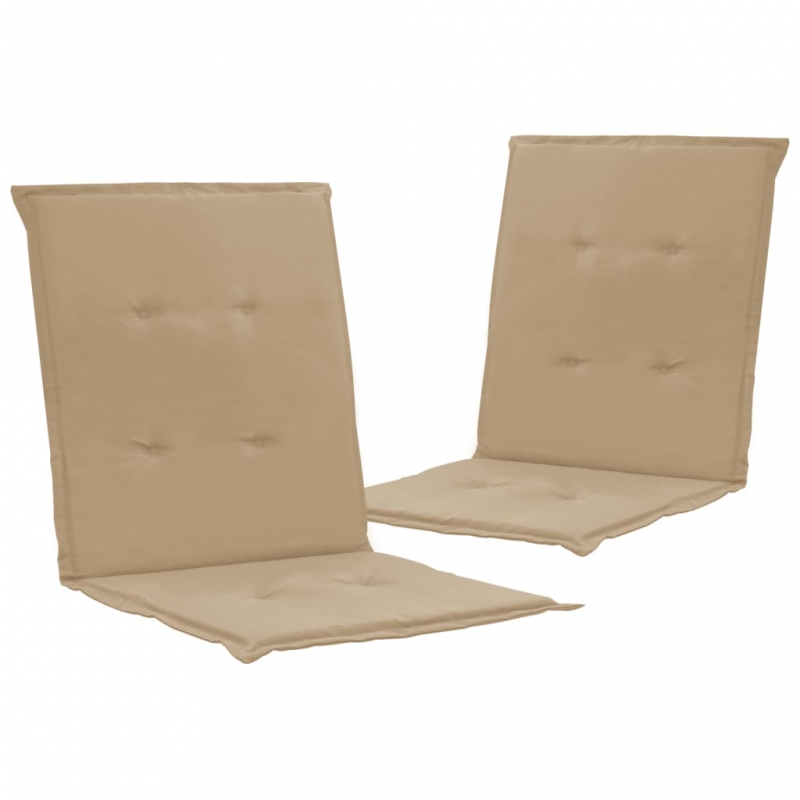 Gartenstuhlauflagen für Niedriglehner 2 Stk. Beige 100x50x3 cm