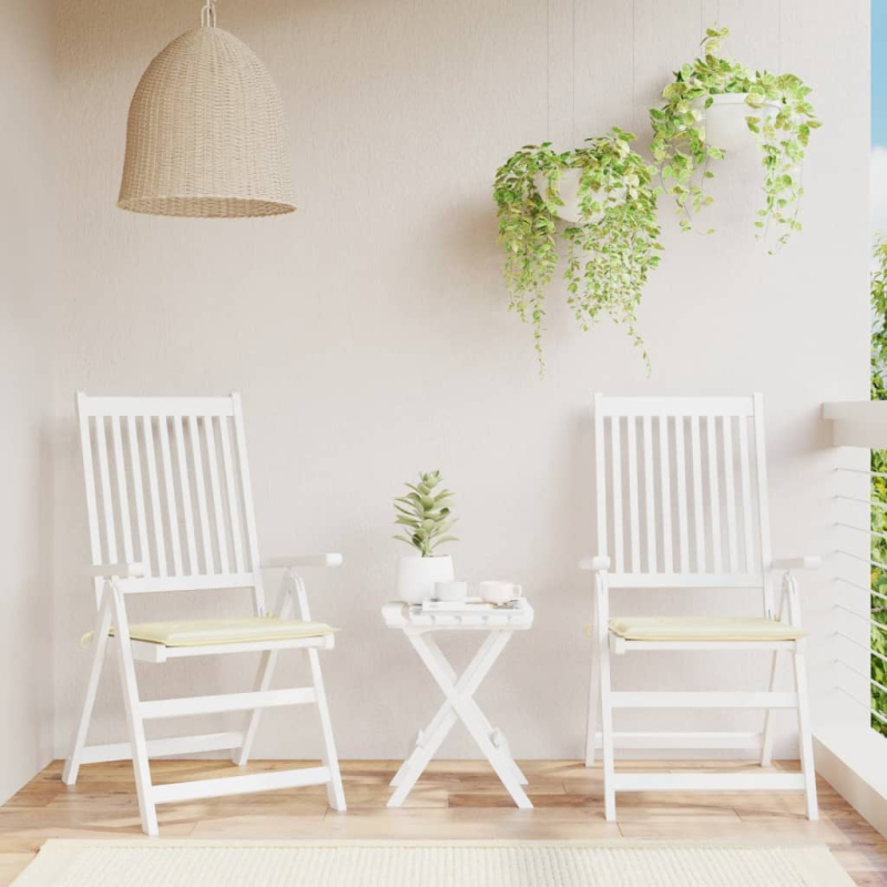 Gartenstuhl-Kissen 2 Stk. Creme 50x50x3 cm Oxford-Gewebe