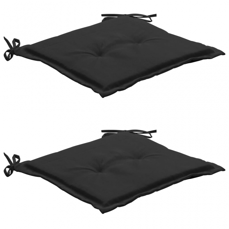 Gartenstuhl-Kissen 2 Stk. Schwarz 50x50x3 cm Oxford-Gewebe