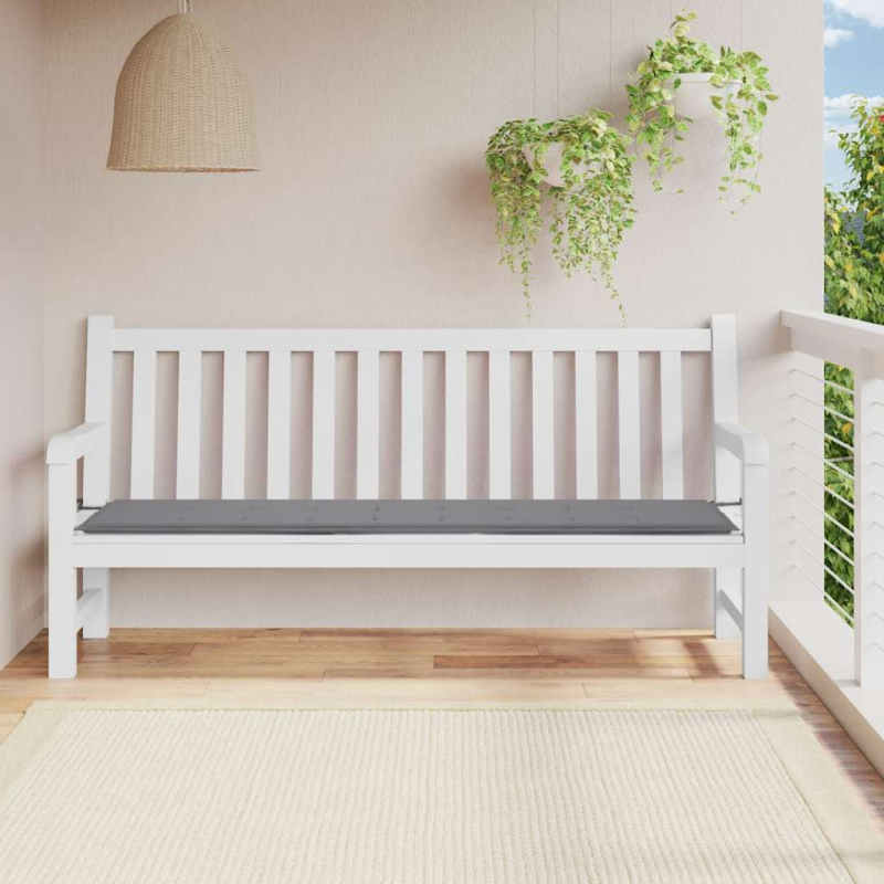 Gartenbank-Auflage Grau 200x50x4 cm Oxford-Gewebe