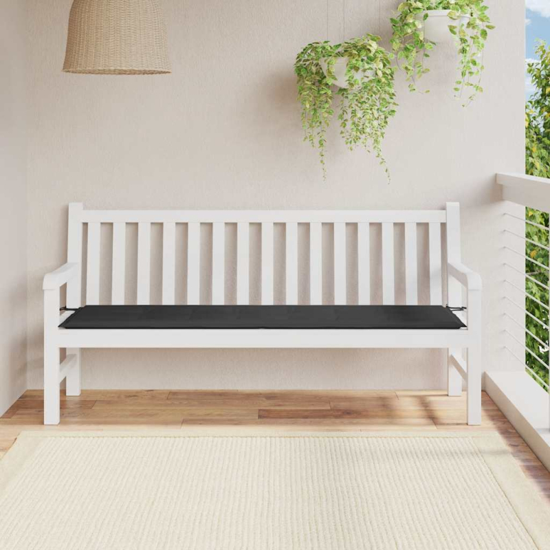 Gartenbank-Auflage Schwarz 180x50x4 cm Oxford-Gewebe