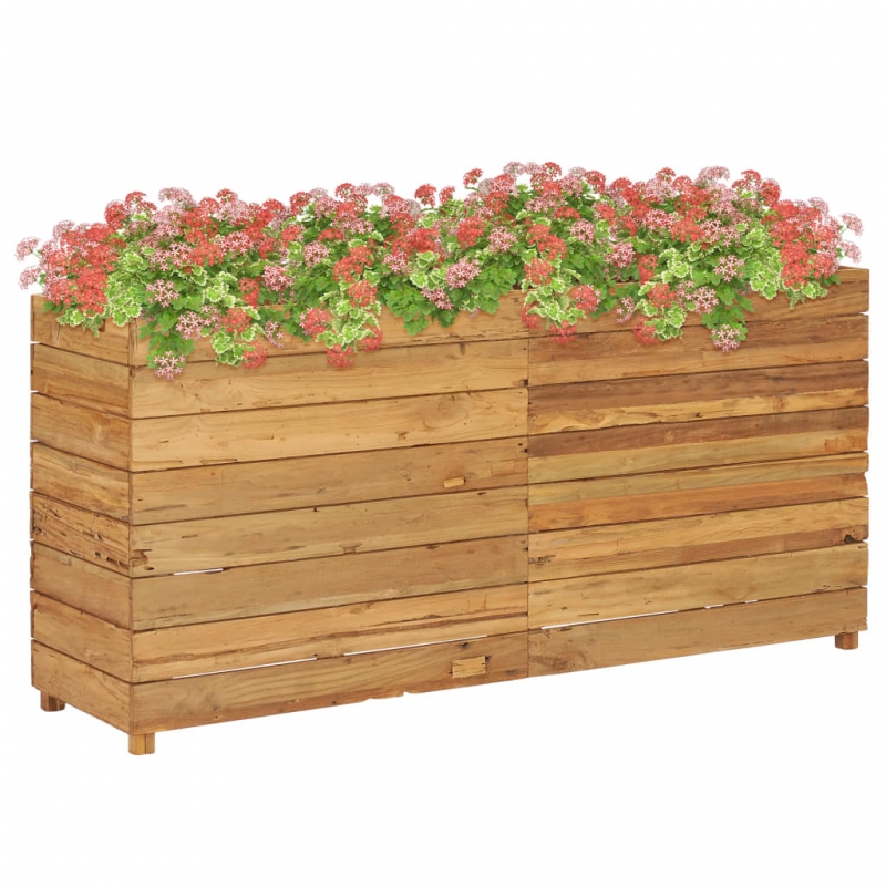 Hochbeet 150x40x72 cm Teak Altholz und Stahl