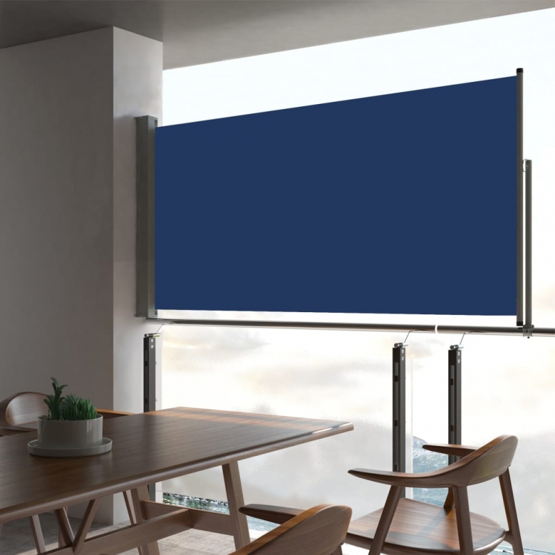 Ausziehbare Seitenmarkise 80×300 cm Blau