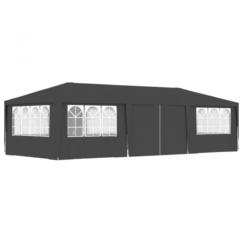 Profi-Partyzelt mit Seitenwänden 4×9 m Anthrazit 90 g/m²