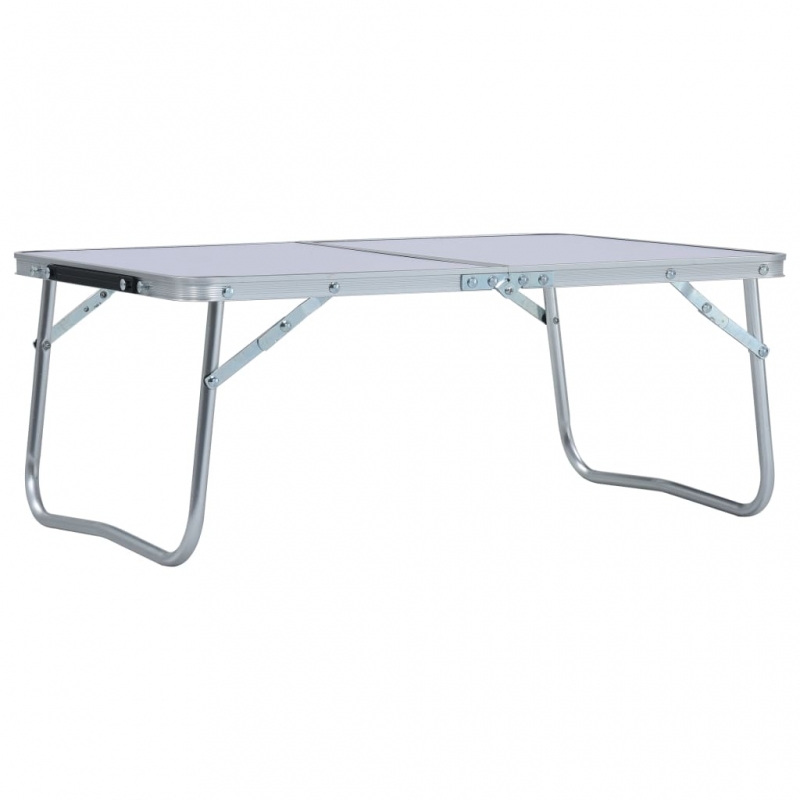 Klappbarer Campingtisch Weiß Aluminium 60 x 40 cm