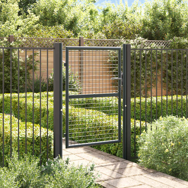 Mesh-Gartentor Verzinkter Stahl 100 x 175 cm Grau