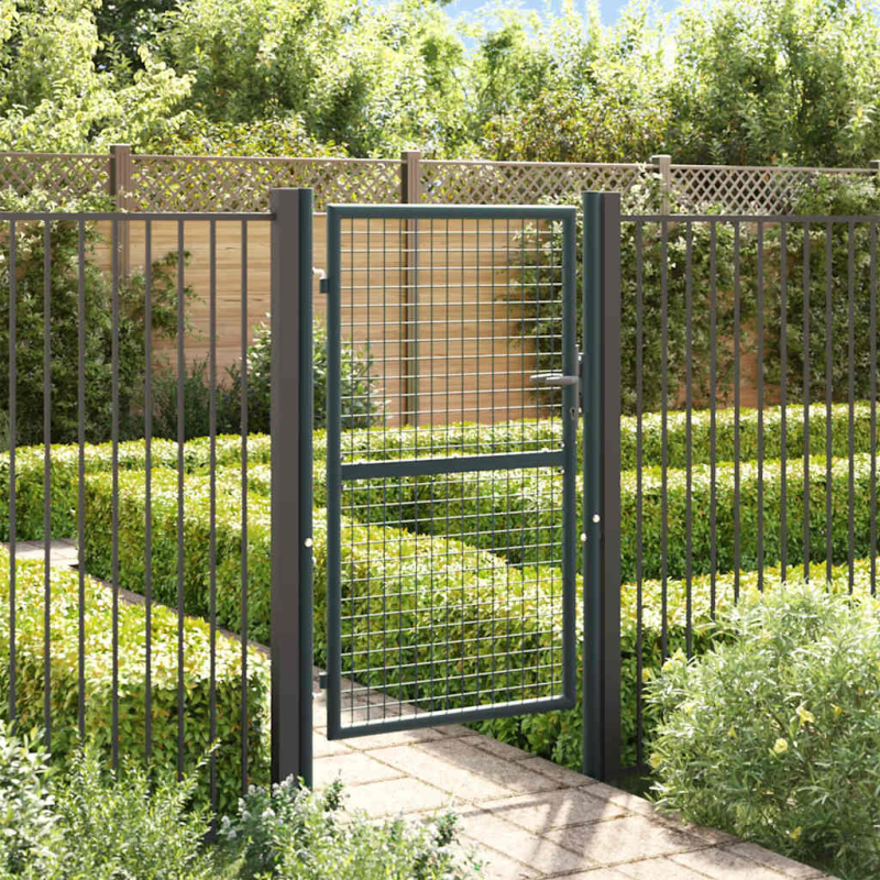 Mesh-Gartentor Verzinkter Stahl 100 x 200 cm Grau