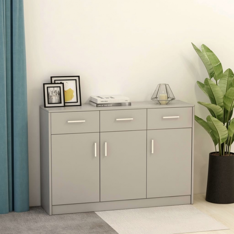Sideboard Grau 110x30x75 cm Holzwerkstoff