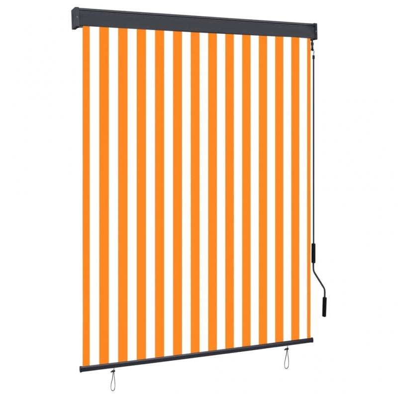 Außenrollo 140x250 cm Weiß und Orange