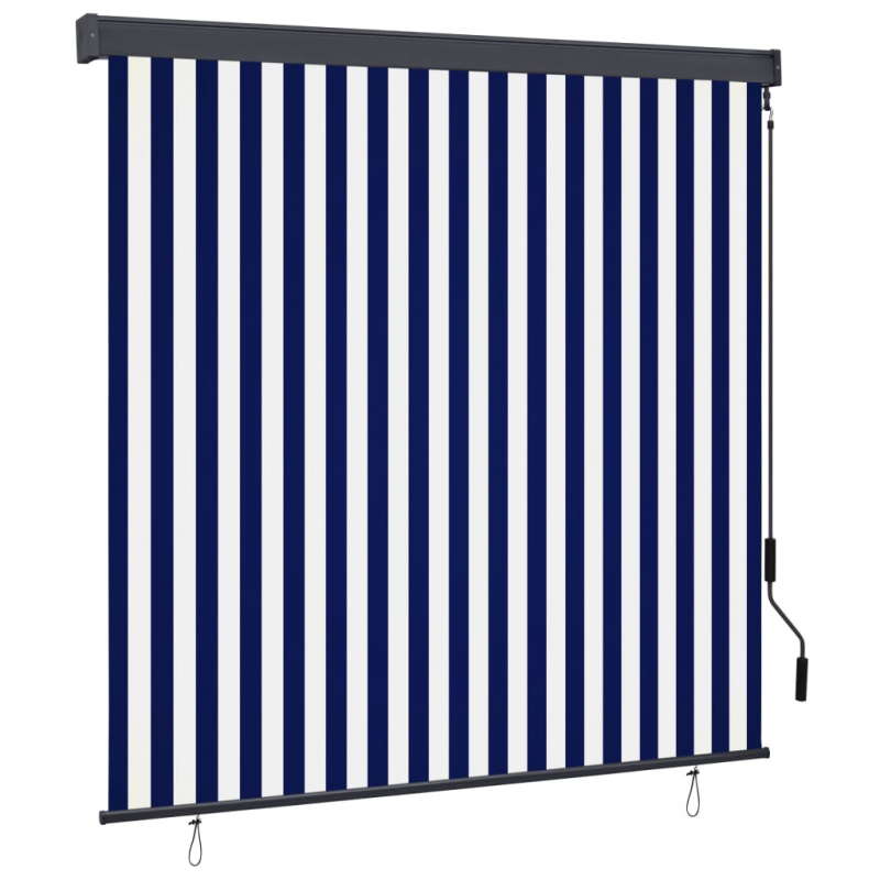 Außenrollo 160x250 cm Blau und Weiß