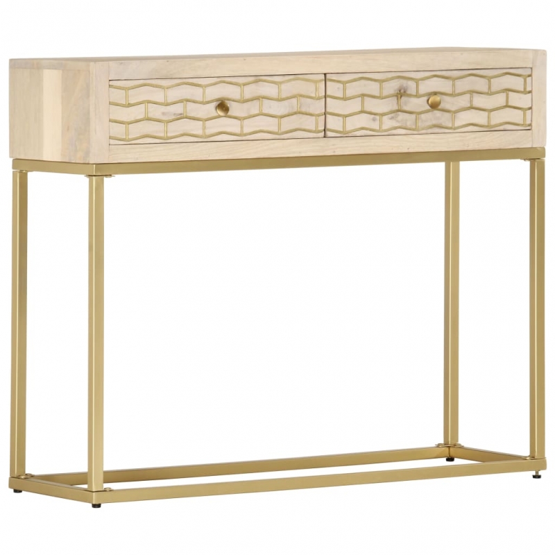 Konsolentisch Golden 90 × 30 × 75 cm Massivholz Mango