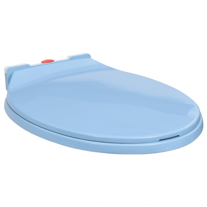 Toilettensitz mit Absenkautomatik Quick-Release Blau Oval