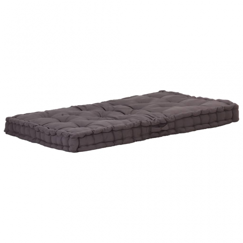 Palettenkissen Baumwolle 120×80×10 cm Anthrazit