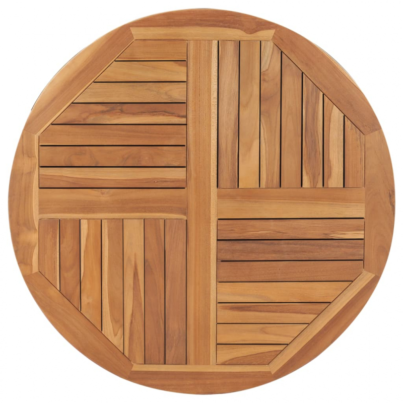 Tischplatte Massivholz Teak Rund 2,5 cm 90 cm