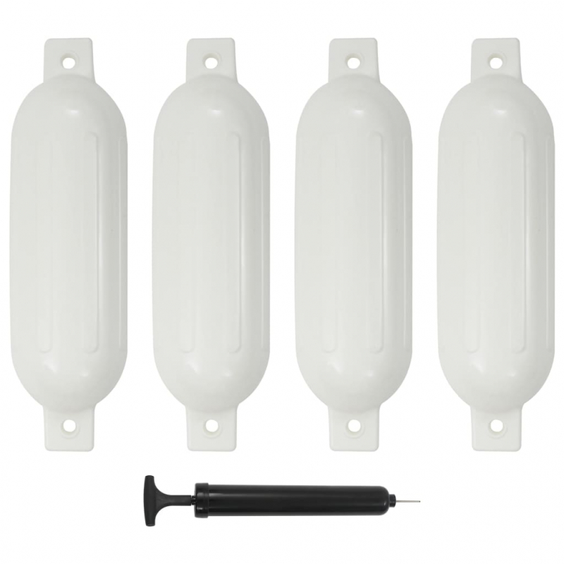 Bootsfender 4 Stk. Weiß 51x14 cm PVC