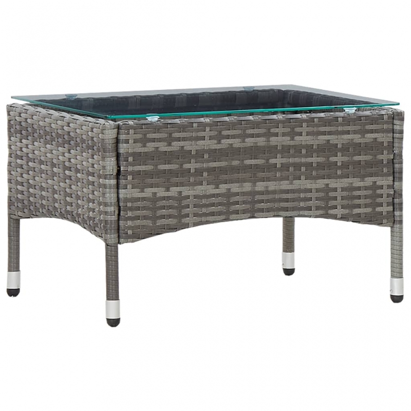 Couchtisch Grau 60x40x36 cm Poly Rattan