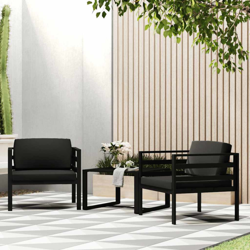 Einzelsofa mit Kissen Aluminium Anthrazit