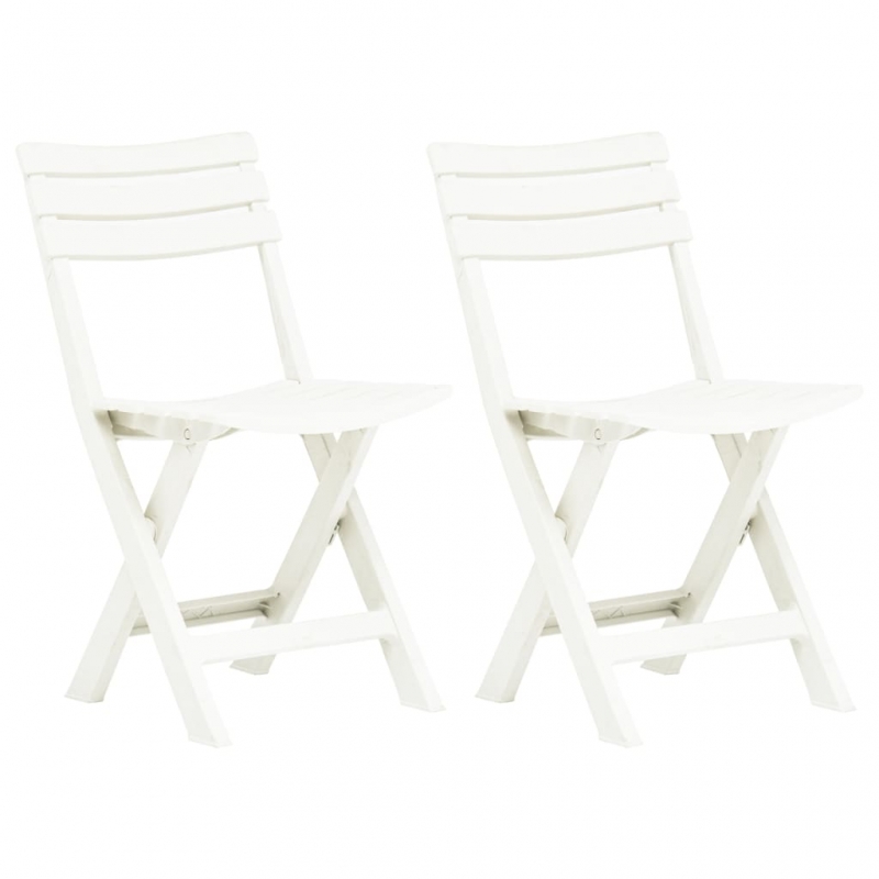 Klappbare Gartenstühle 2 Stk. Kunststoff Weiß