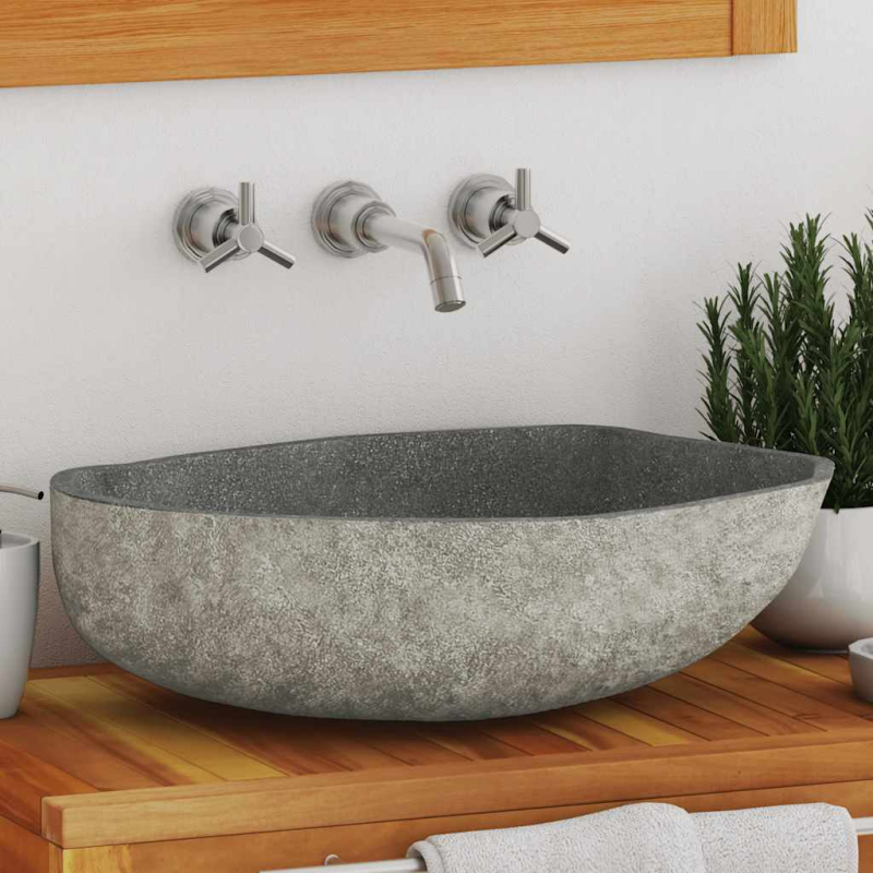 Waschbecken Flussstein Oval (45-53)x(34-41) cm