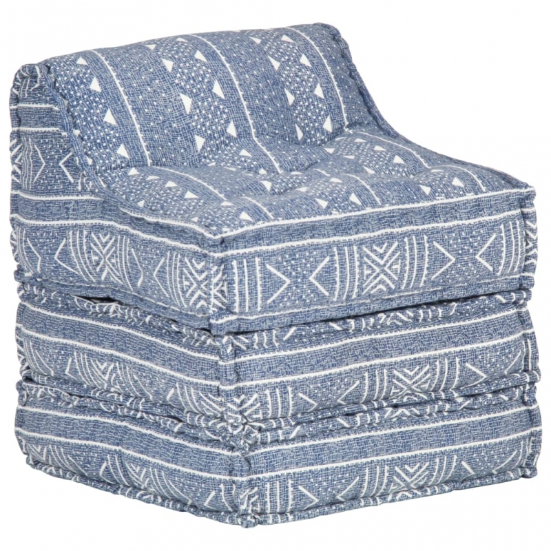 Modularer Pouf Indigo Stoff