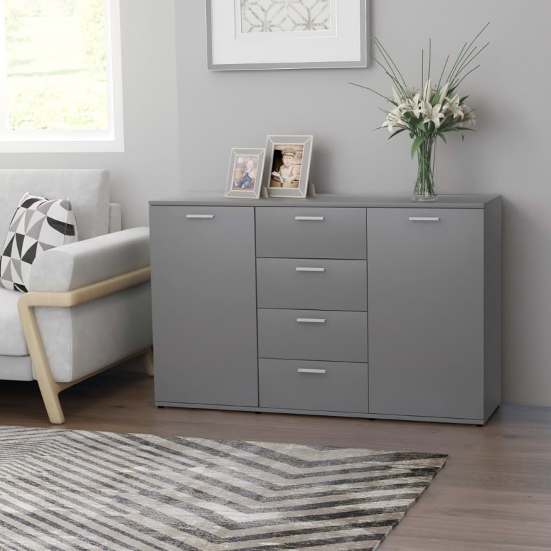 Sideboard Grau 120x35,5x75 cm Holzwerkstoff
