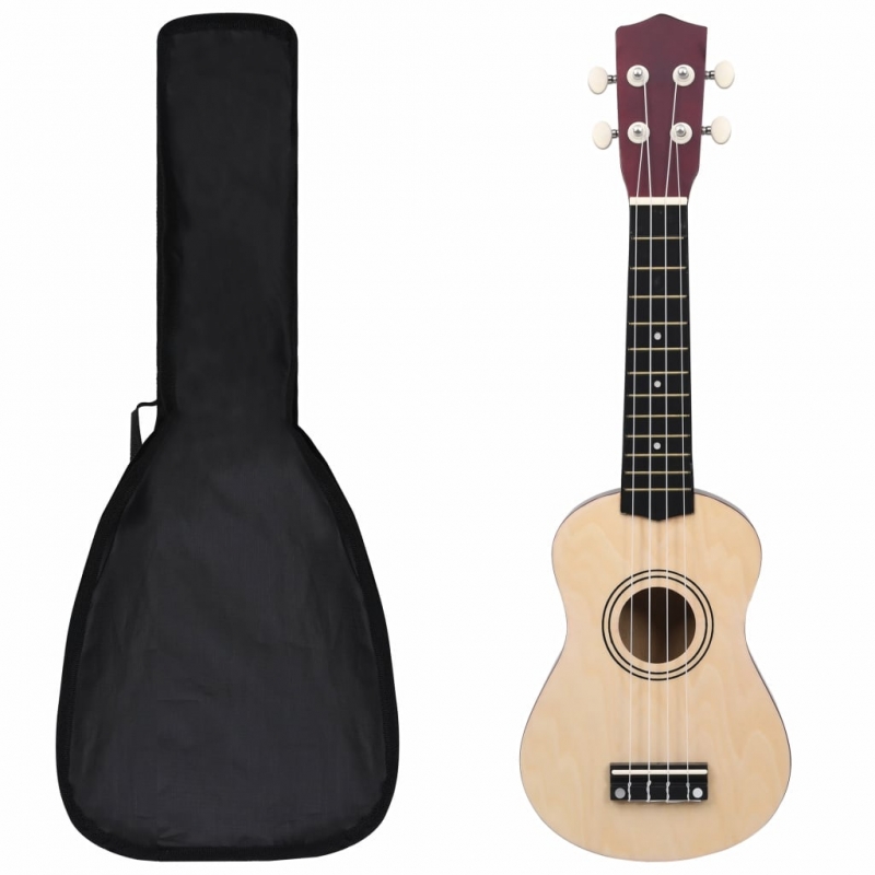 Sopran-Ukulele-Set mit Tasche für Kinder Helles Holz 21