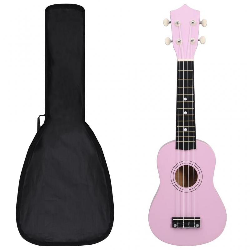 Sopran-Ukulele-Set mit Tasche für Kinder Rosa 21