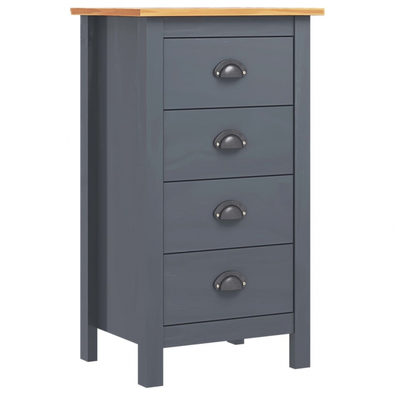 Sideboard Hill Grau 46x35x80 cm Massivholz Kiefer