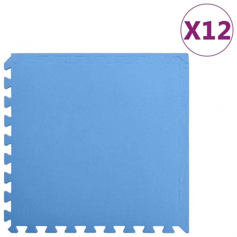 Bodenmatten 12 Stk. 4,32 m² EVA-Schaum Blau